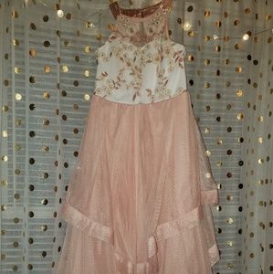 Speechless kids mauve and white dress